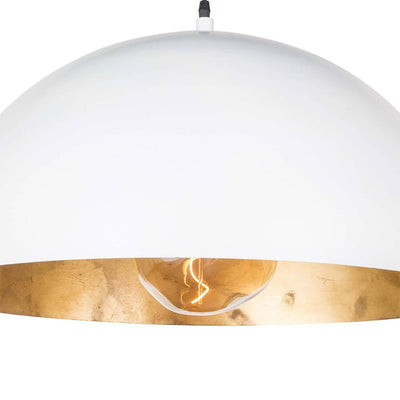 Modern Industrial Oversized Dome Pendant Light, Adjustable Height, Metal Finish, Single-Light