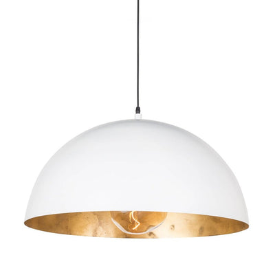 Modern Industrial Oversized Dome Pendant Light, Adjustable Height, Metal Finish, Single-Light
