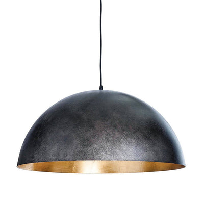 Modern Industrial Oversized Dome Pendant Light, Adjustable Height, Metal Finish, Single-Light
