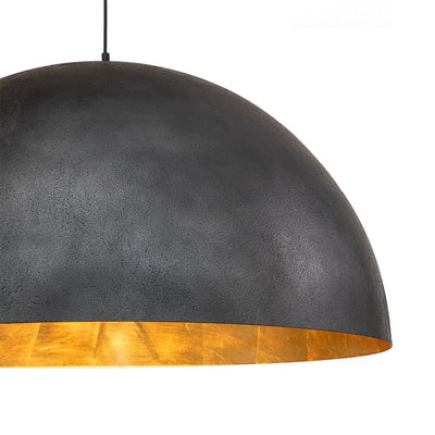 Modern Industrial Oversized Dome Pendant Light, Adjustable Height, Metal Finish, Single-Light