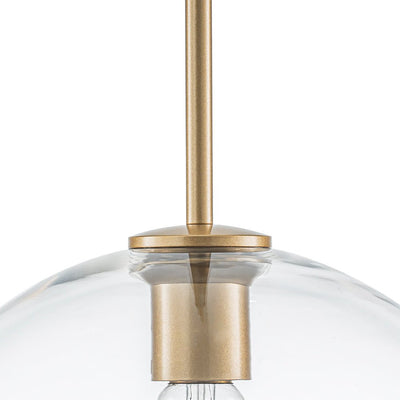 Modern Sculptural Single Glass Globe Pendant Light, Dimmable, Adjustable Height