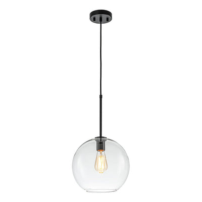 Modern Sculptural Single Glass Globe Pendant Light, Dimmable, Adjustable Height