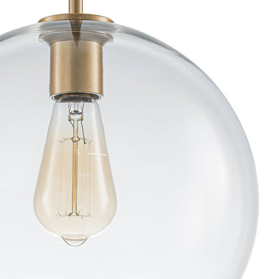 Modern Sculptural Single Glass Globe Pendant Light, Dimmable, Adjustable Height