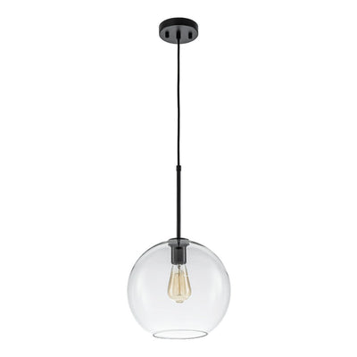 Modern Sculptural Single Glass Globe Pendant Light, Dimmable, Adjustable Height