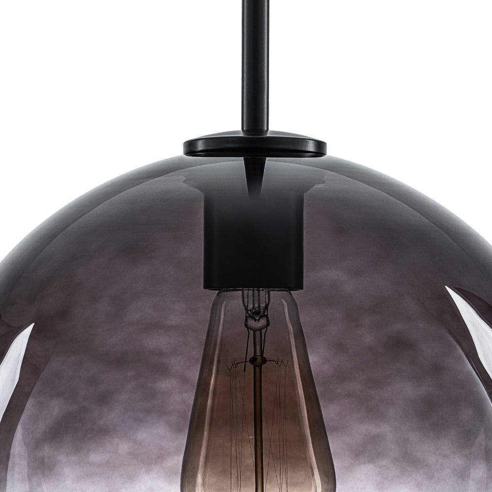 Modern Sculptural Single Glass Globe Pendant Light, Dimmable, Adjustable Height