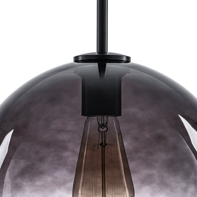 Modern Sculptural Single Glass Globe Pendant Light, Dimmable, Adjustable Height