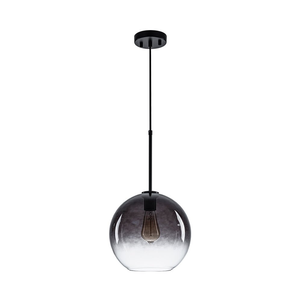 Modern Sculptural Single Glass Globe Pendant Light, Dimmable, Adjustable Height
