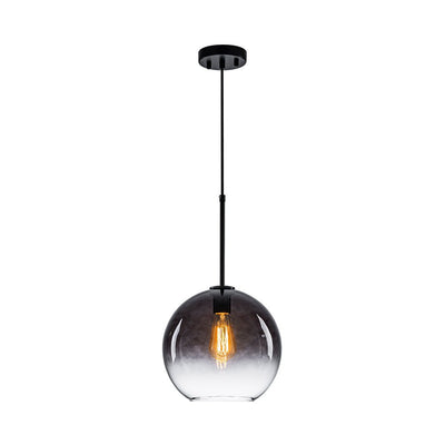 Modern Sculptural Single Glass Globe Pendant Light, Dimmable, Adjustable Height