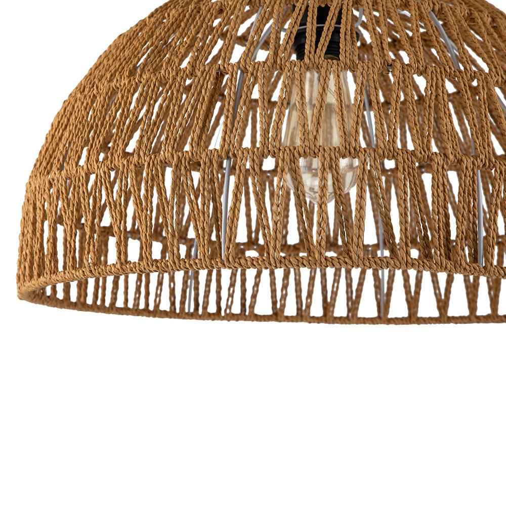 Elegant Handwoven Rattan Dome Pendant Light Fixture for Modern Interiors