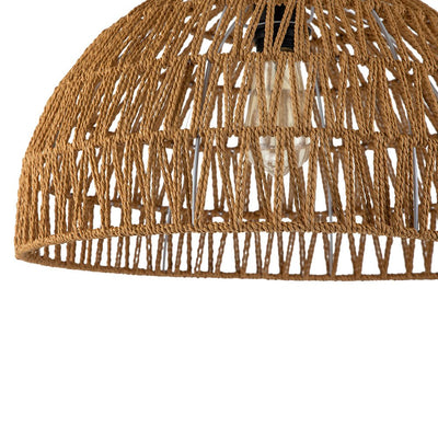 Elegant Handwoven Rattan Dome Pendant Light Fixture for Modern Interiors
