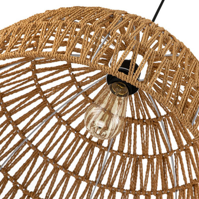 Elegant Handwoven Rattan Dome Pendant Light Fixture for Modern Interiors