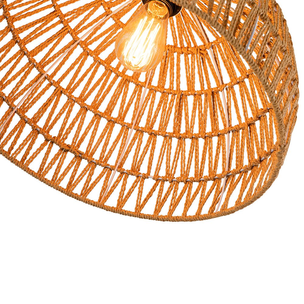 Elegant Handwoven Rattan Dome Pendant Light Fixture for Modern Interiors