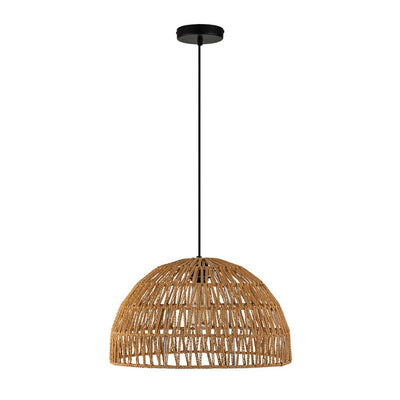 Elegant Handwoven Rattan Dome Pendant Light Fixture for Modern Interiors
