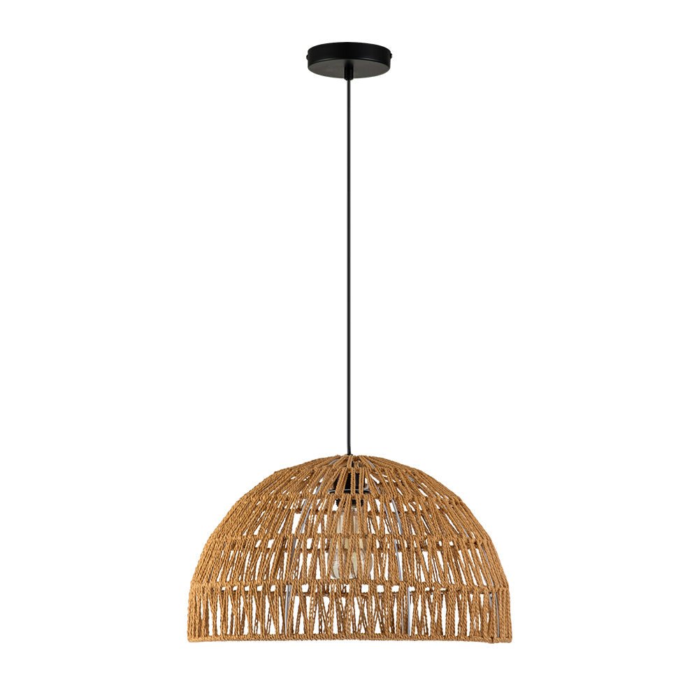 Elegant Handwoven Rattan Dome Pendant Light Fixture for Modern Interiors