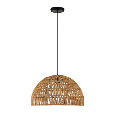 Elegant Handwoven Rattan Dome Pendant Light Fixture for Modern Interiors