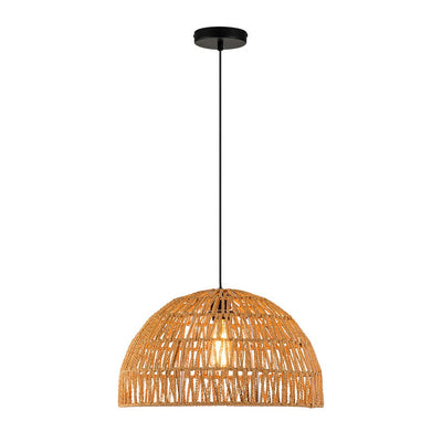 Elegant Handwoven Rattan Dome Pendant Light Fixture for Modern Interiors