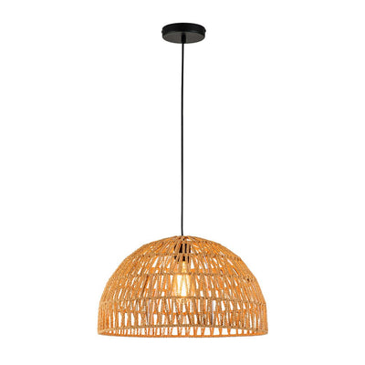 Elegant Handwoven Rattan Dome Pendant Light Fixture for Modern Interiors