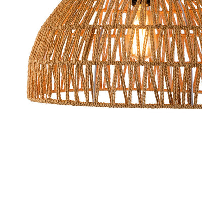 Elegant Handwoven Rattan Dome Pendant Light Fixture for Modern Interiors