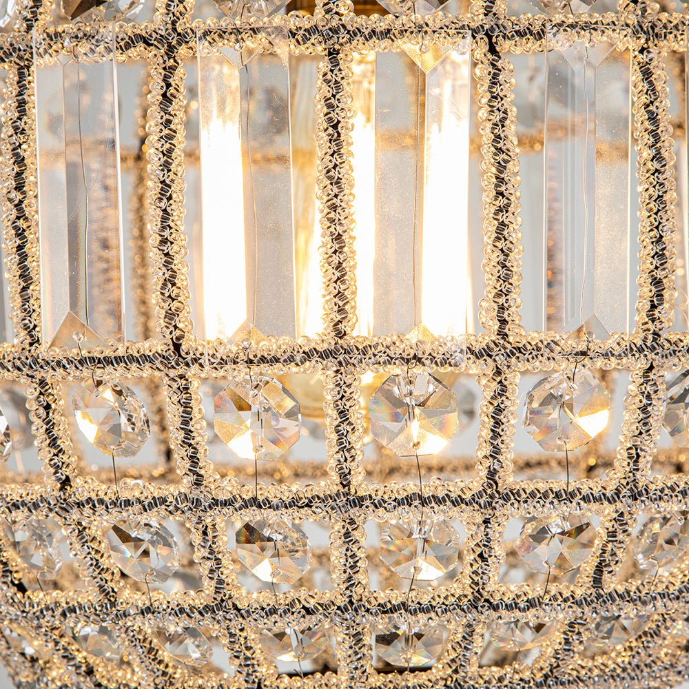 Elegant Dimmable Crystal Orb Pendant Light, Antique Brass Finish, Adjustable Chain