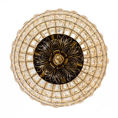 Elegant Dimmable Crystal Orb Pendant Light, Antique Brass Finish, Adjustable Chain