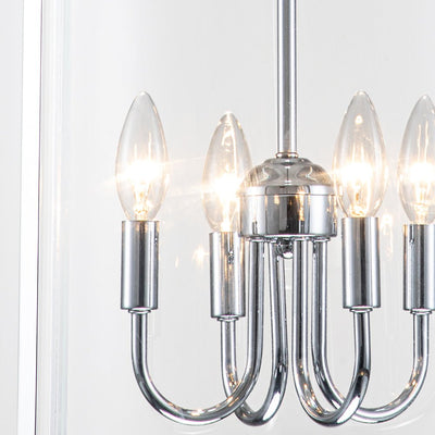 Elegant 4-Light Lantern Pendant with Clear Glass Shade - Traditional Modern Fixture