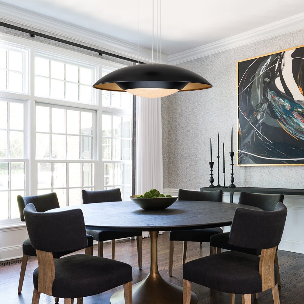 Modern Nordic Flying Saucer LED Dome Pendant Light Dimmable Adjustable Height