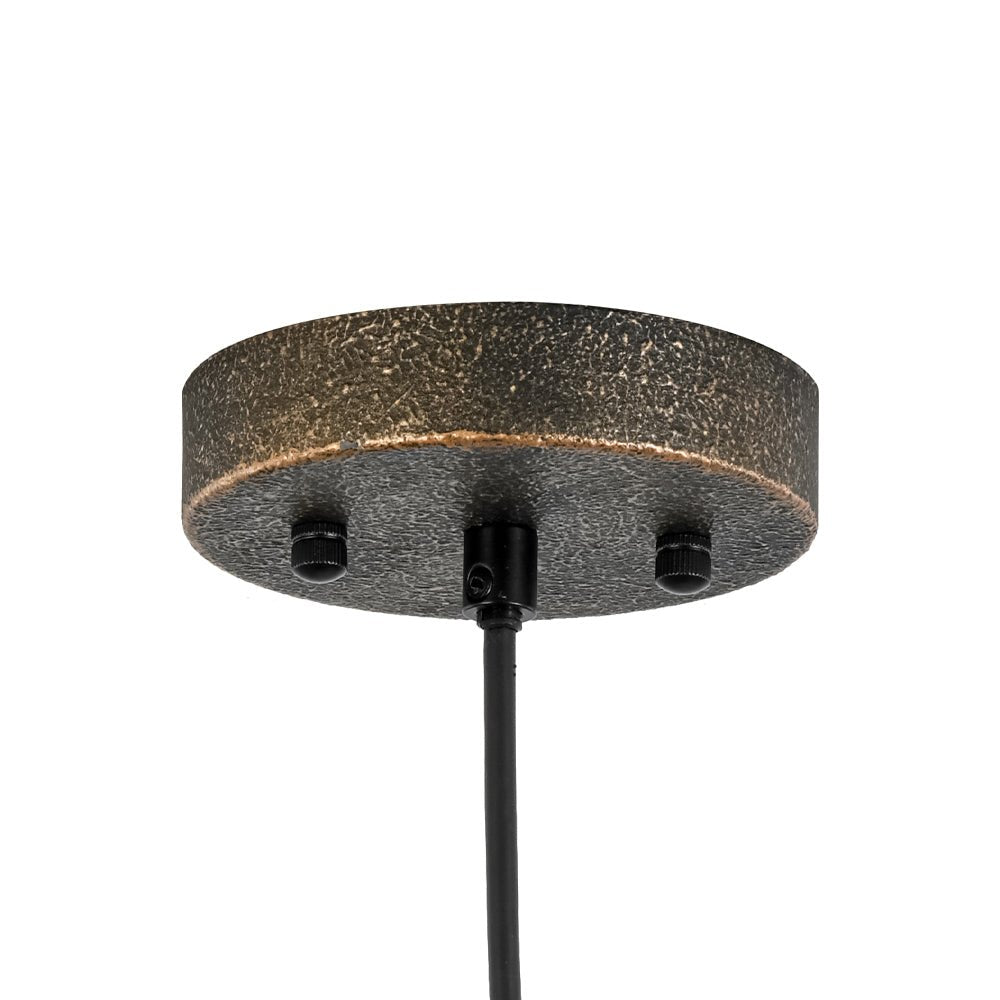 Unique Rustic Bronze Water-Erosion Dome Pendant Light, Dimmable, Adjustable