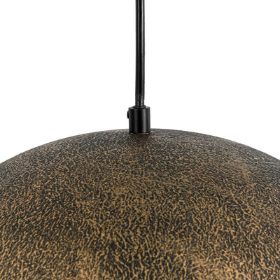 Unique Rustic Bronze Water-Erosion Dome Pendant Light, Dimmable, Adjustable
