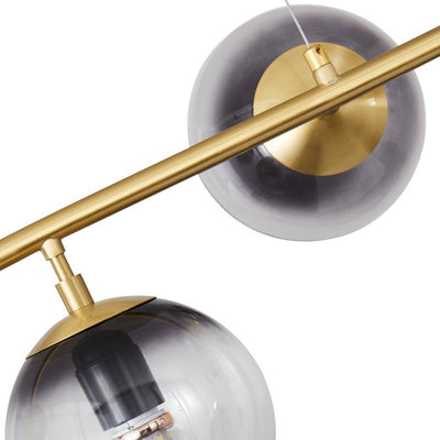 6-light Glass Globe Linear Chandelier