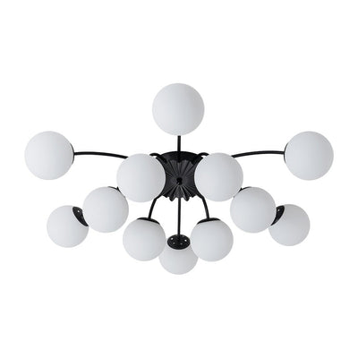 Blossom 12-Light Opal Glass Bubble Semi Flush Chandelier