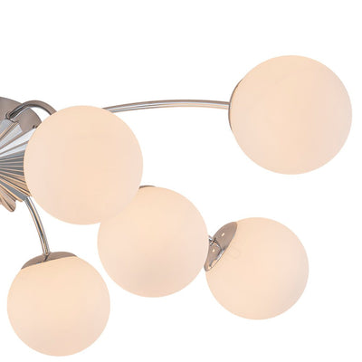 Blossom 12-Light Opal Glass Bubble Semi Flush Chandelier