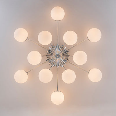 Blossom 12-Light Opal Glass Bubble Semi Flush Chandelier