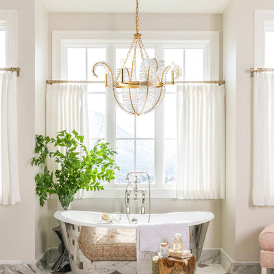Chic Antique Crystal Floral Chandelier