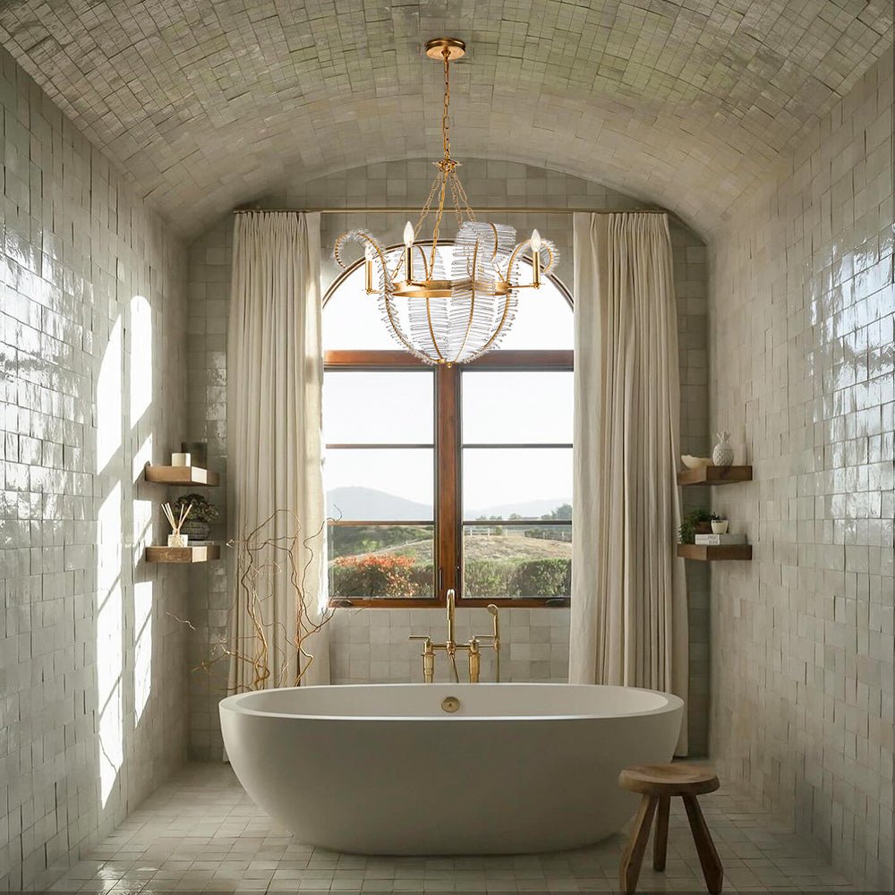 Chic Antique Crystal Floral Chandelier