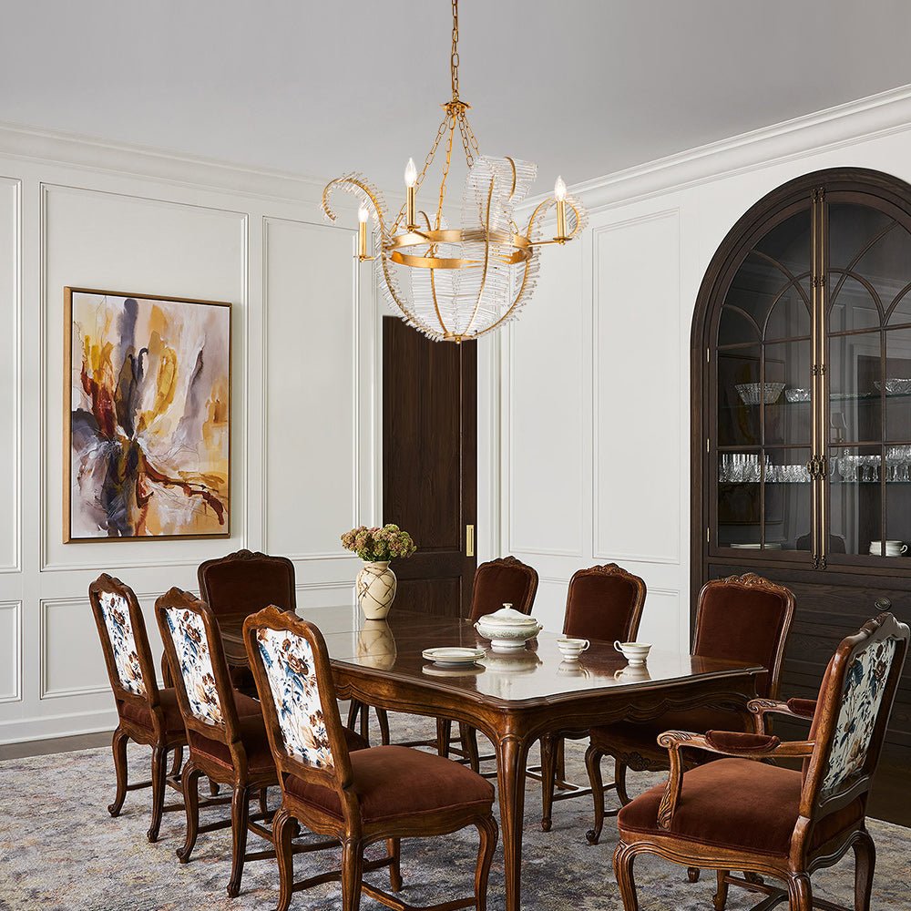 Chic Antique Crystal Floral Chandelier