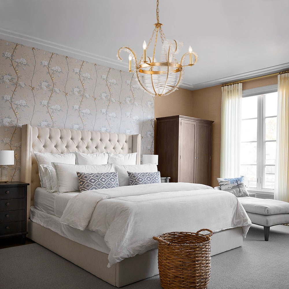Chic Antique Crystal Floral Chandelier