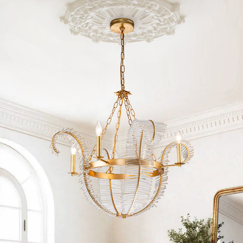Chic Antique Crystal Floral Chandelier