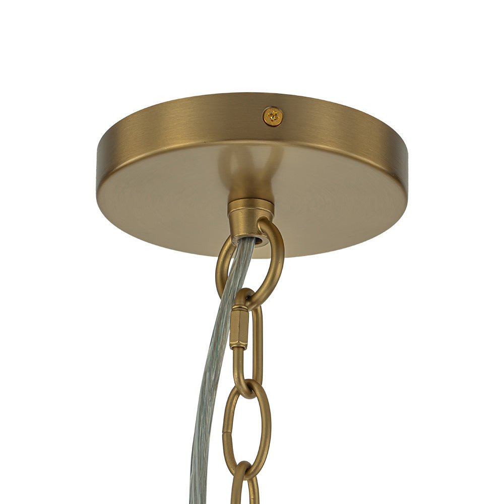 Glam Brass Cluster Ribbed Glass Globe Bubble Chandelier