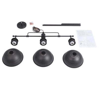 Industrial 3-light Island Pot Lid Dome Pendant
