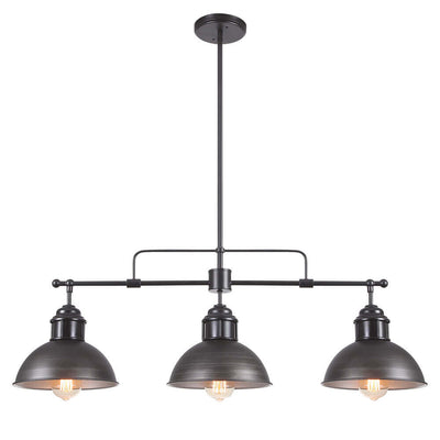 Industrial 3-light Island Pot Lid Dome Pendant