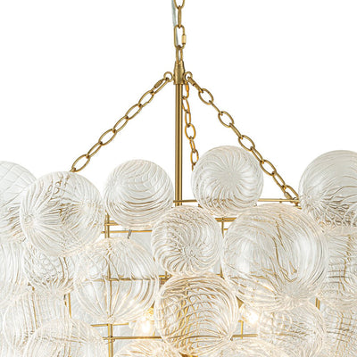 Luxury Cascade Cluster Ribbed Glass Bubble Entry Chandelier