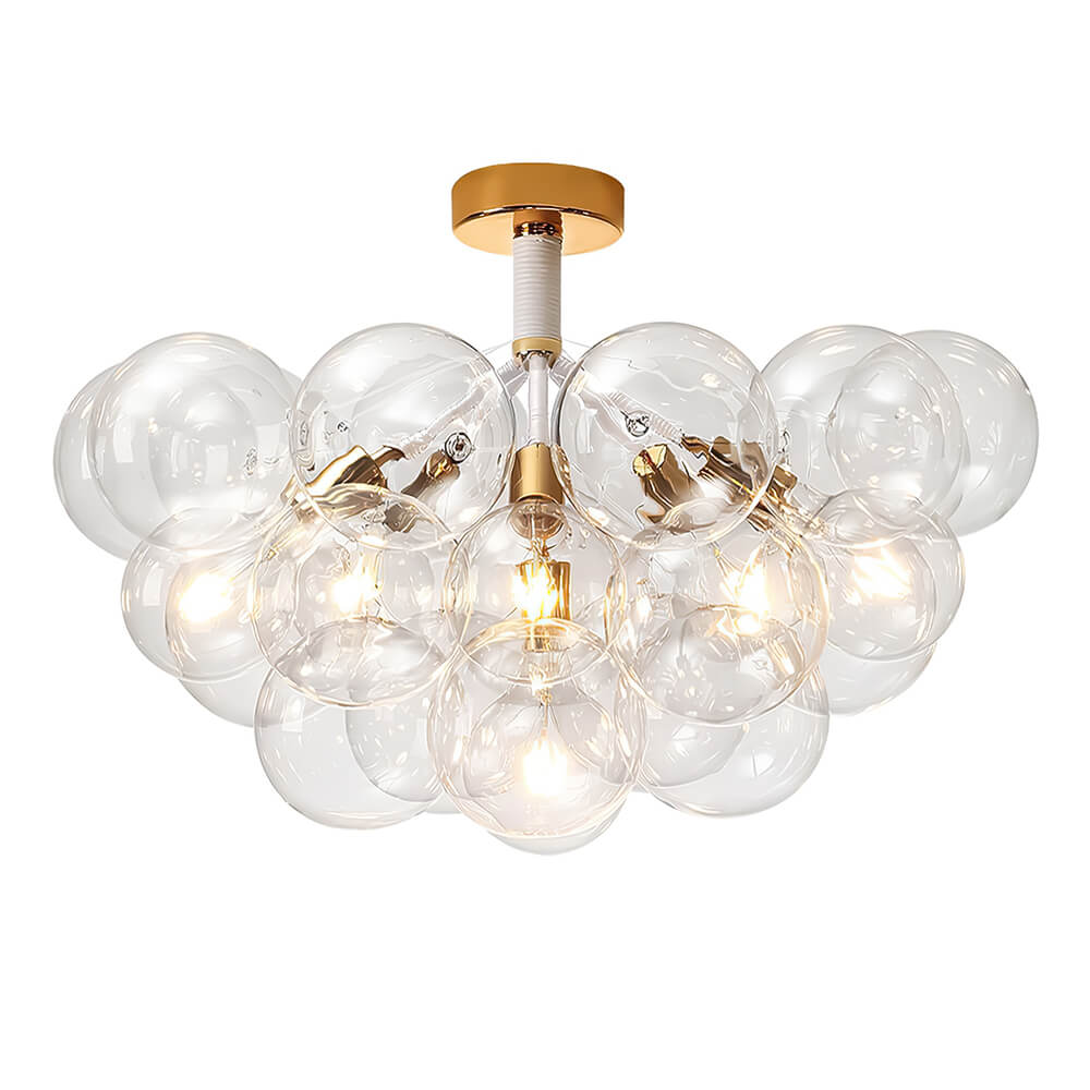 Modern Cluster Glass Bubble Chandelier / Semi Flush