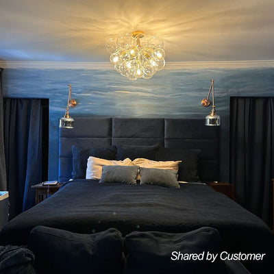 Modern Cluster Glass Bubble Chandelier / Semi Flush