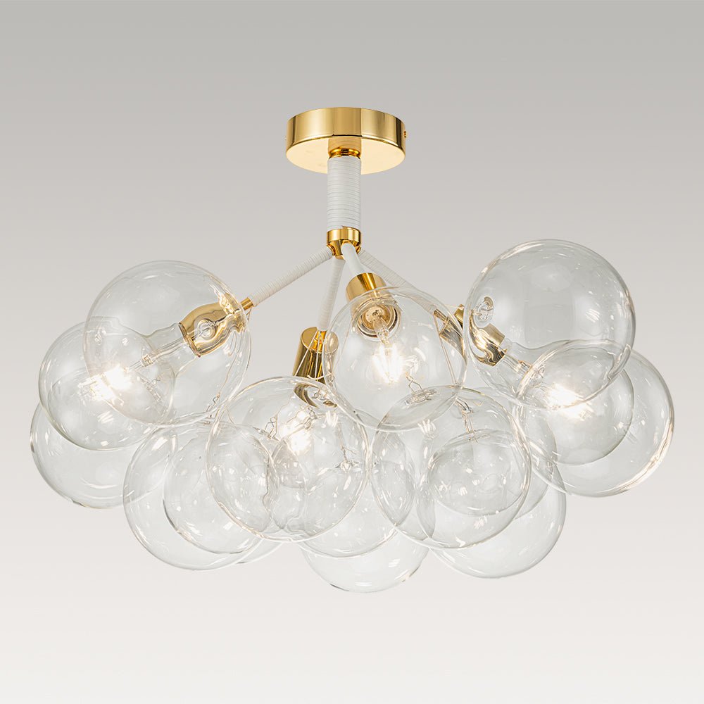 Modern Cluster Glass Bubble Chandelier / Semi Flush