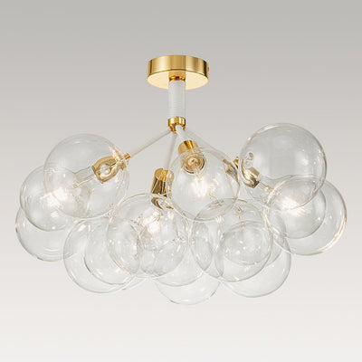 Modern Cluster Glass Bubble Chandelier / Semi Flush