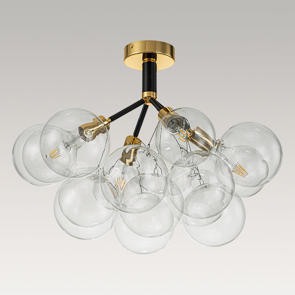 Modern Cluster Glass Bubble Chandelier / Semi Flush