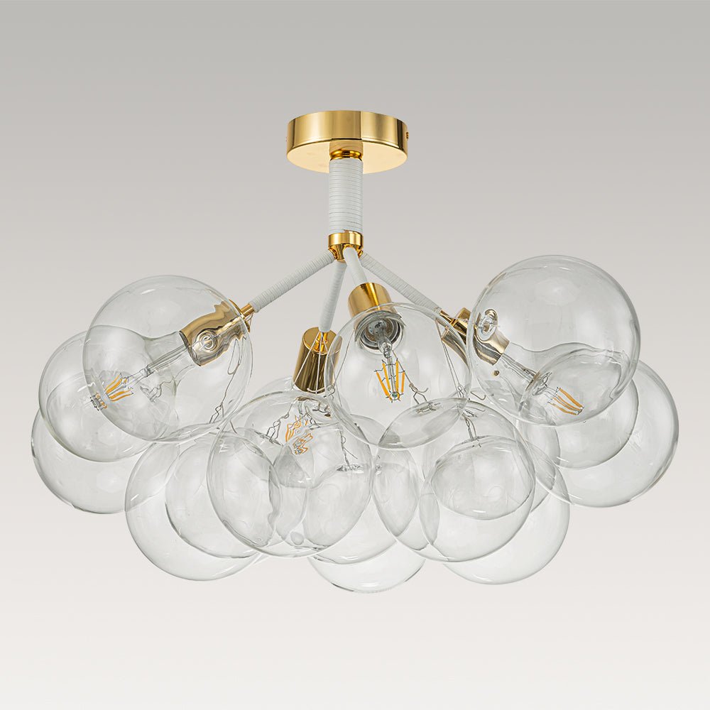 Modern Cluster Glass Bubble Chandelier / Semi Flush