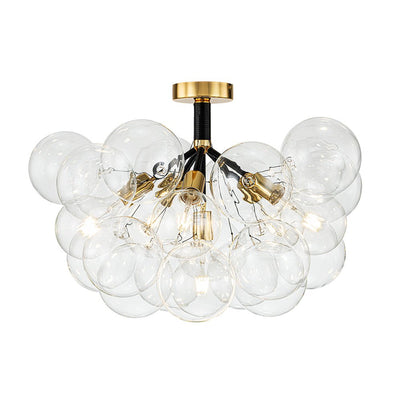 Modern Cluster Glass Bubble Chandelier / Semi Flush