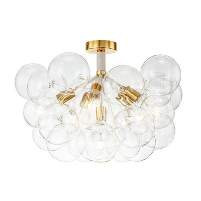Modern Cluster Glass Bubble Chandelier / Semi Flush