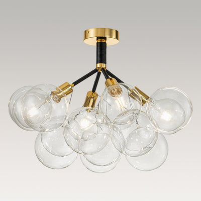 Modern Cluster Glass Bubble Chandelier / Semi Flush